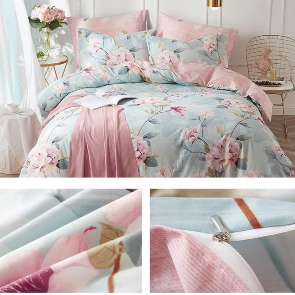 King 100% Cotton Duvet Cover Sets Of 3 - Picture 5 of 6